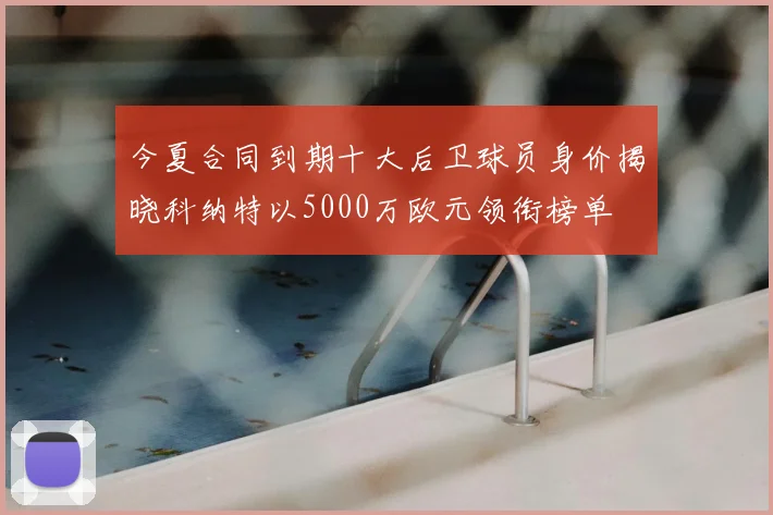今夏合同到期十大后卫球员身价揭晓科纳特以5000万欧元领衔榜单