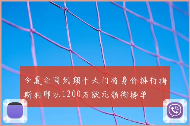 今夏合同到期十大门将身价排行梅斯利耶以1200万欧元领衔榜单