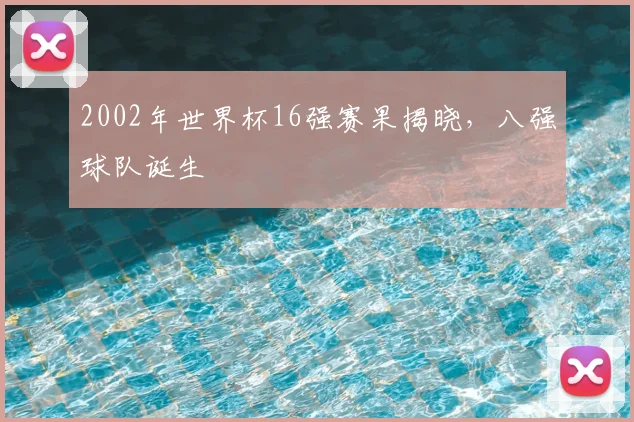 2002年世界杯16强赛果揭晓，八强球队诞生